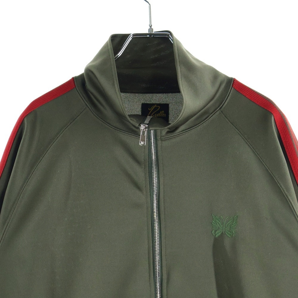 Needles(ニードルス) 24SS ×Nubian Track Jacket Side Line トラックジャケット サイドライン フロントロゴ刺繍 ポリエステル カーキ NS1590