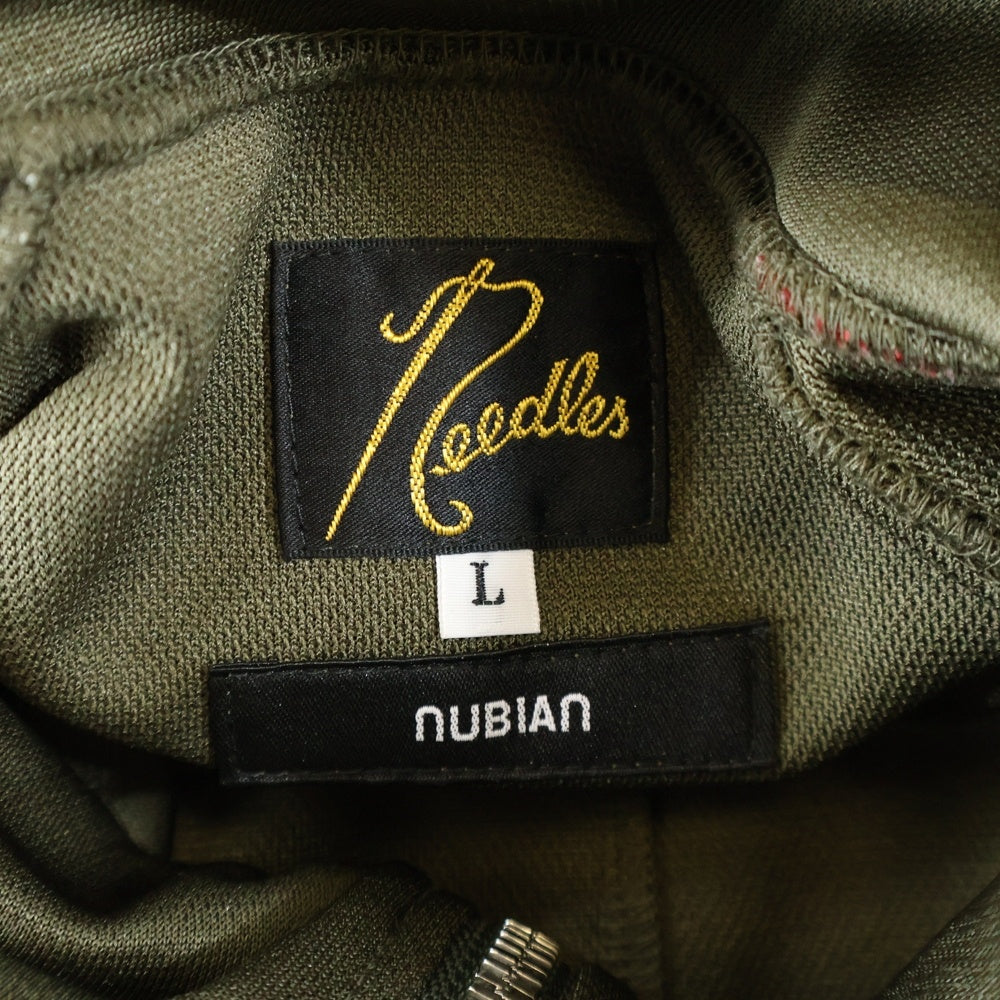 Needles(ニードルス) 24SS ×Nubian Track Jacket Side Line トラックジャケット サイドライン フロントロゴ刺繍 ポリエステル カーキ NS1590