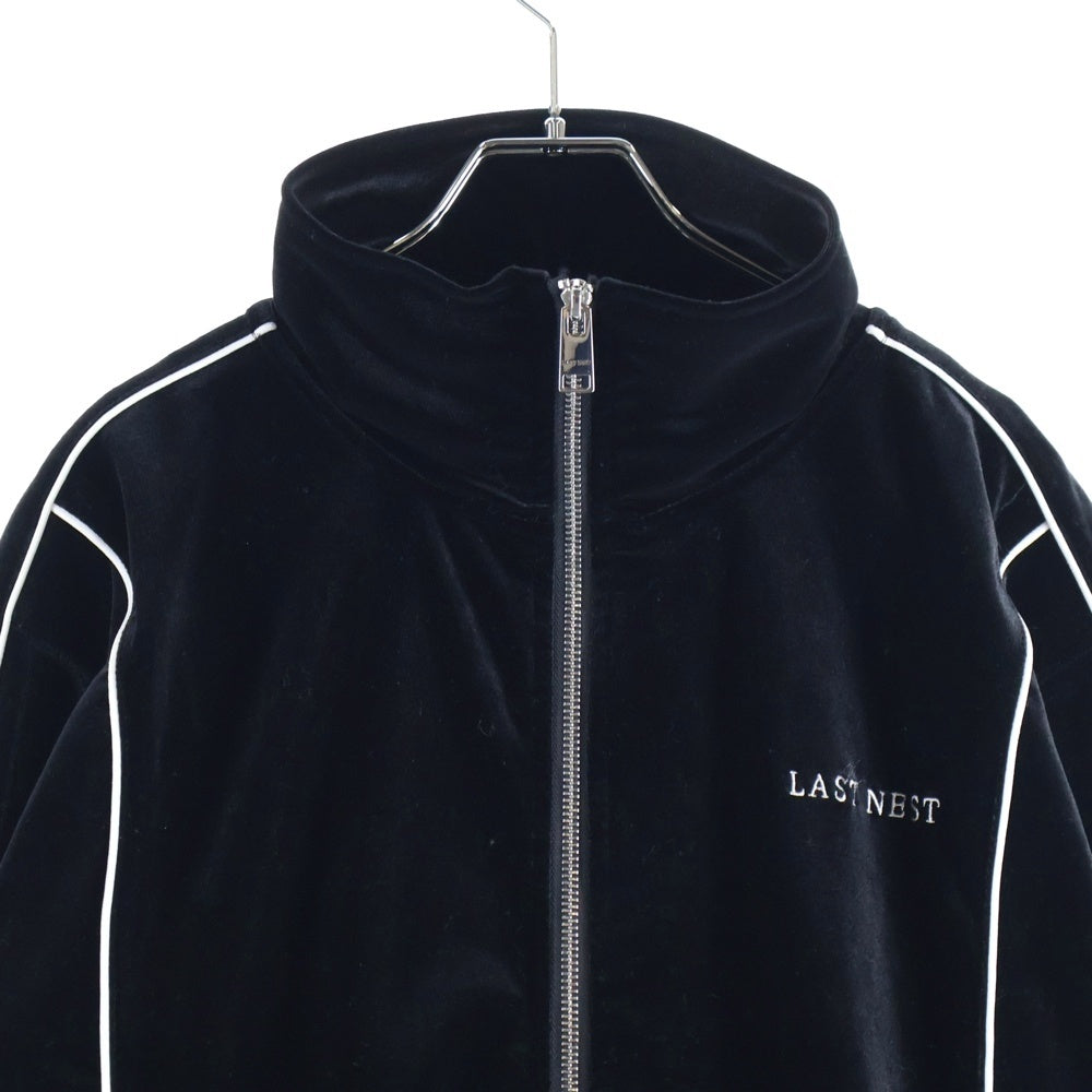 LAST NEST(ラスト ネスト) VELOUR TRACK JKT ロゴベロアジップトラックジャケット ブラック
