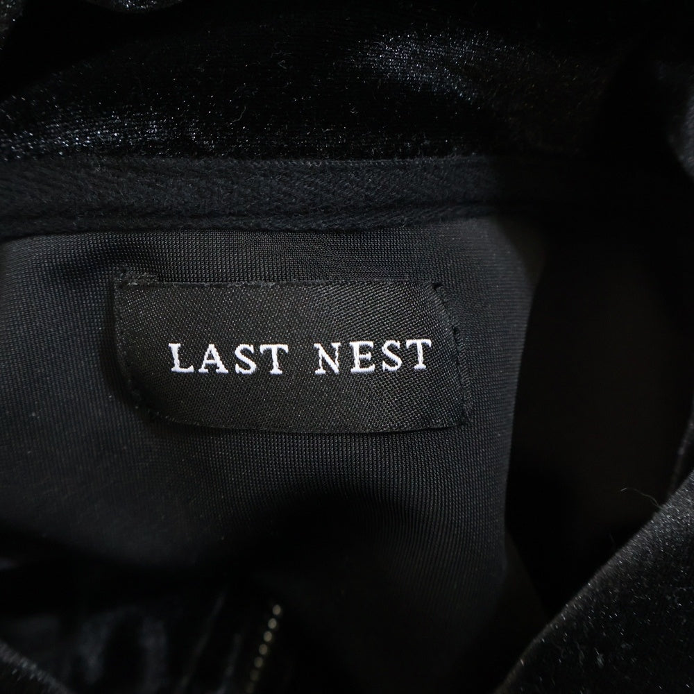 LAST NEST(ラスト ネスト) VELOUR TRACK JKT ロゴベロアジップトラックジャケット ブラック