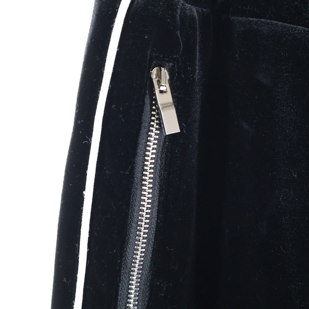 LAST NEST(ラスト ネスト) VELOUR TRACK PNTS ロゴベロアジップトラックパンツ ブラック