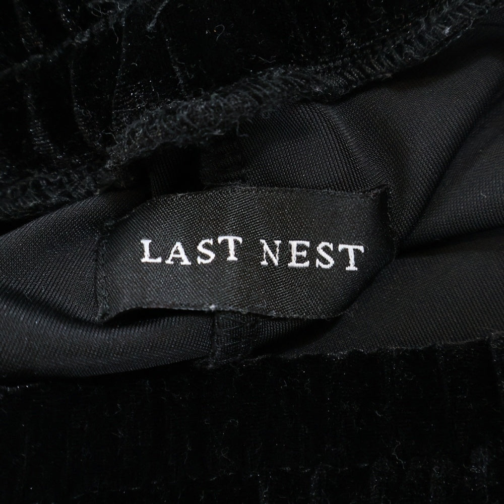 LAST NEST(ラスト ネスト) VELOUR TRACK PNTS ロゴベロアジップトラックパンツ ブラック