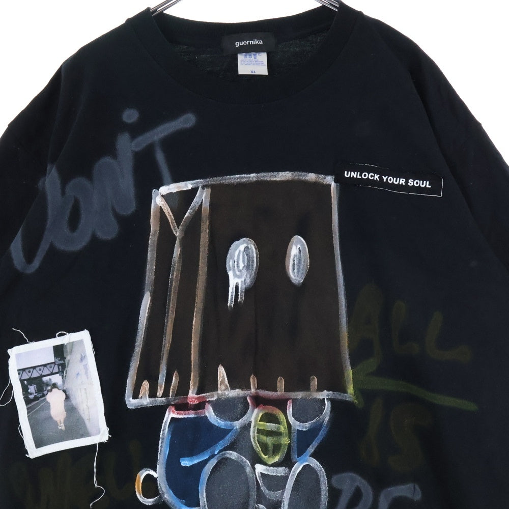 GUERNIKA(ゲルニカ) ワッペン プリント半袖Tシャツ カットソー ブラック