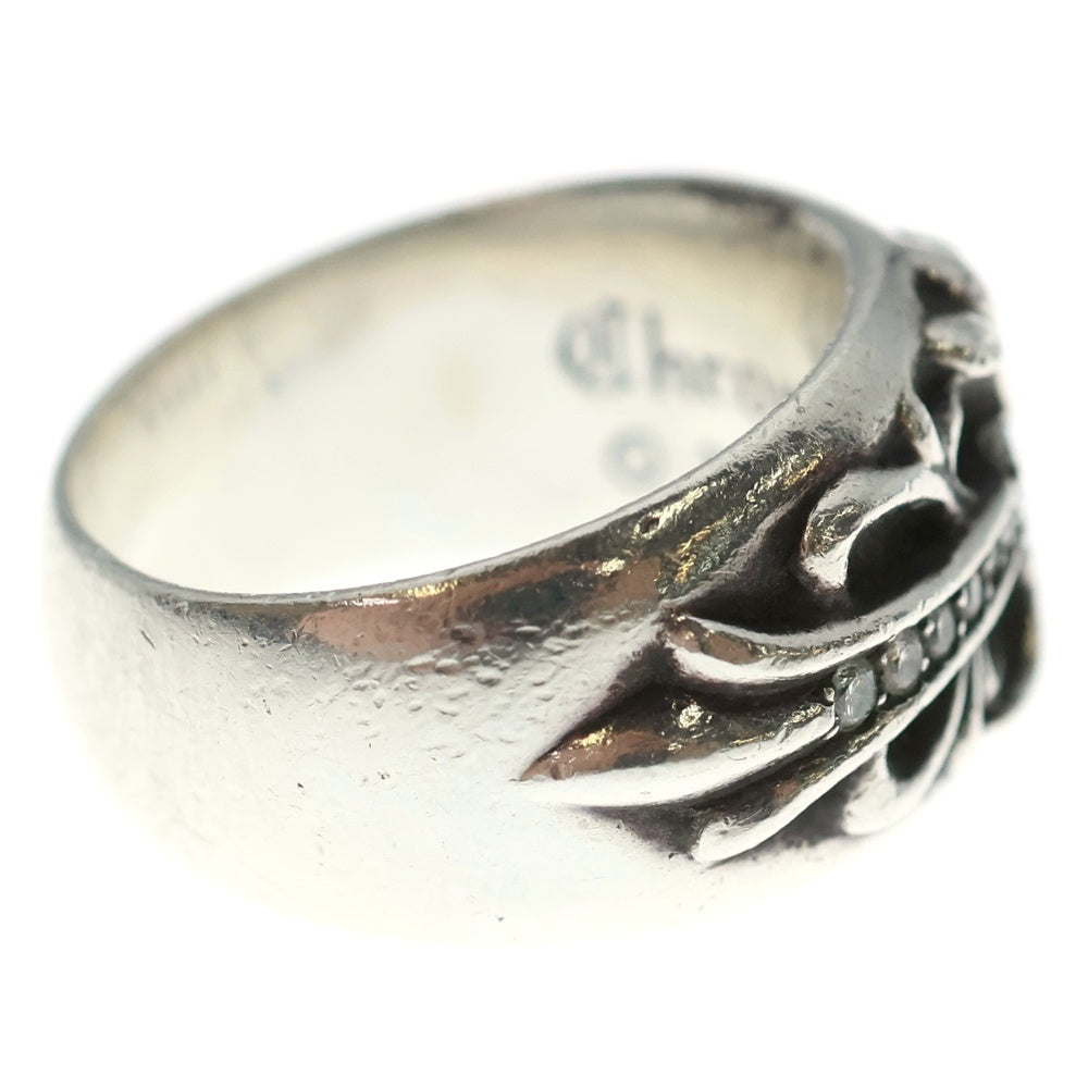 CHROME HEARTS(クロムハーツ) FLRL CRS PAVE フローラルクロス リング パヴェダイヤ シルバー