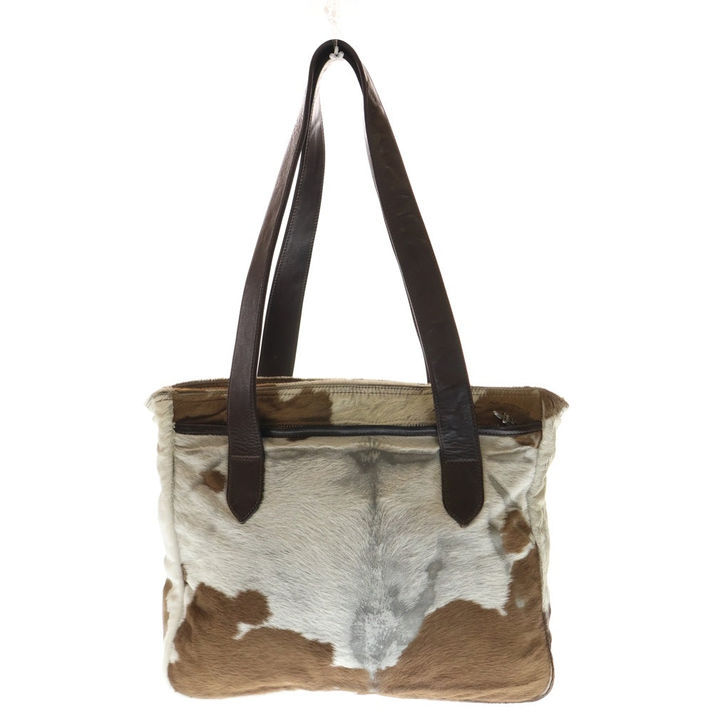 CHROME HEARTS(クロムハーツ) LEATHER TOTE ハラコ レザートートバッグ ホワイト/ブラウン