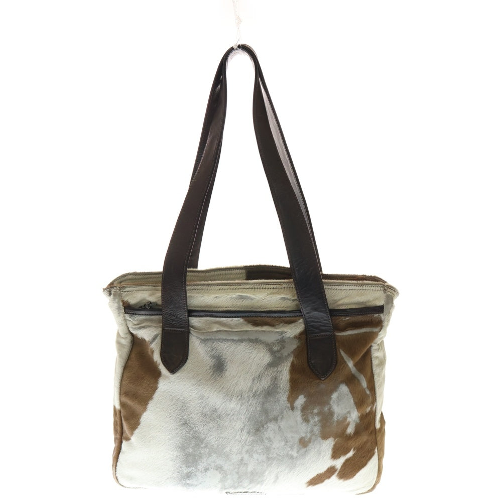 CHROME HEARTS(クロムハーツ) LEATHER TOTE ハラコ レザートートバッグ ホワイト/ブラウン