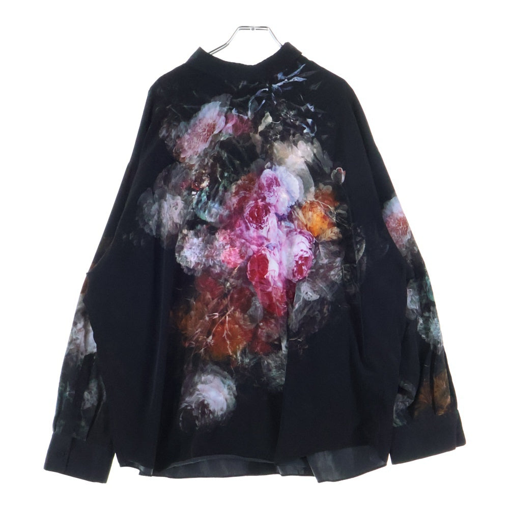 LAD MUSICIAN(ラッドミュージシャン) FLOWER BACK-FRONT フラワープリント 総柄 長袖シャツ ポリエステル ブラック 2120-113