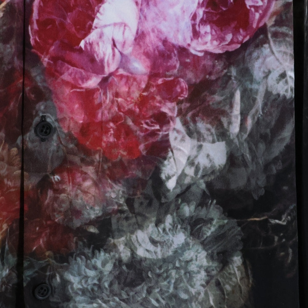 LAD MUSICIAN(ラッドミュージシャン) FLOWER BACK-FRONT フラワープリント 総柄 長袖シャツ ポリエステル ブラック 2120-113