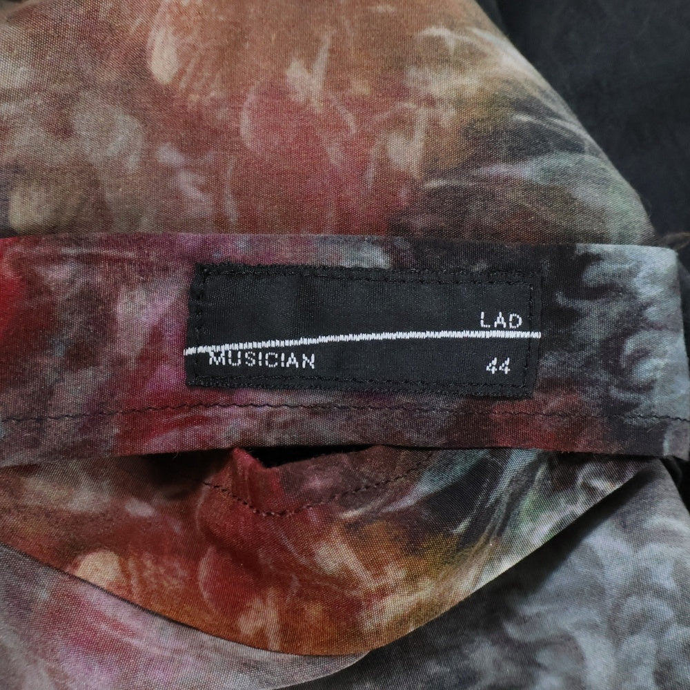 LAD MUSICIAN(ラッドミュージシャン) FLOWER BACK-FRONT フラワープリント 総柄 長袖シャツ ポリエステル ブラック 2120-113