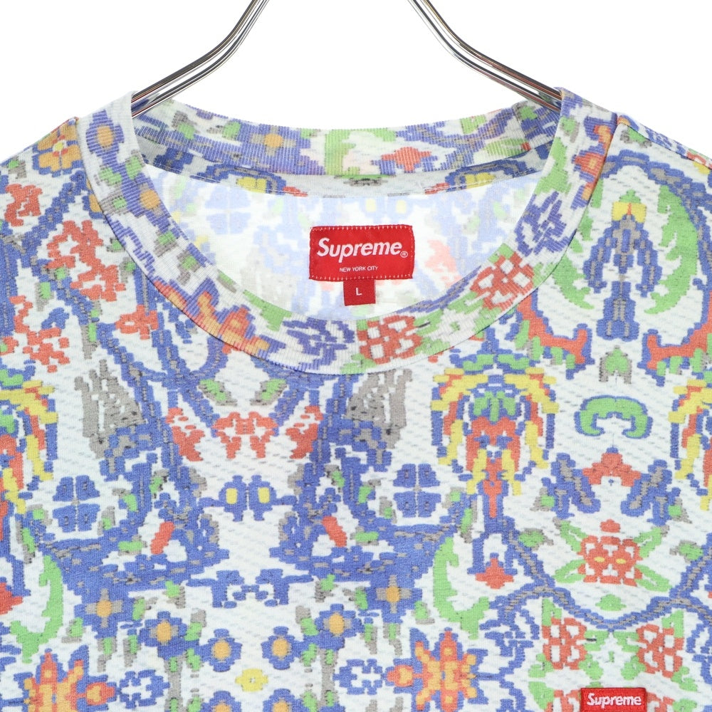 SUPREME(シュプリーム) 23SS Small Box Logo L/S Tee Tapestry タペストリープリント 総柄 スモールボックスロゴ クルーネック 長袖Tシャツ カットソー マルチカラー