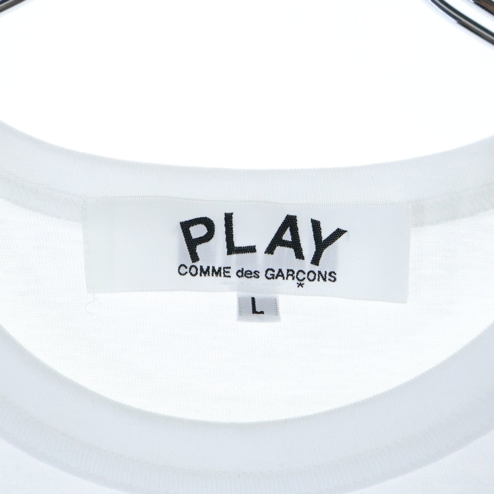 PLAY COMME des GARCONS(プレイコムデギャルソン) 24SS Unisex T-Shirt Printed Black Heart Studs スタッズ ハート ロゴ 半袖Tシャツ カットソー ホワイト AX-T804