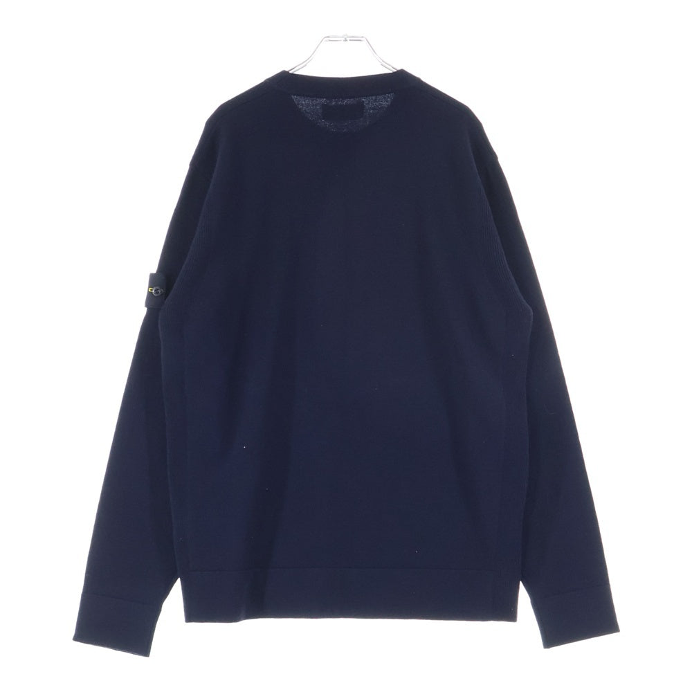 STONE ISLAND(ストーンアイランド) 24AW アームワッペン クルーネック 長袖セーター ニット ネイビー 8115526A1