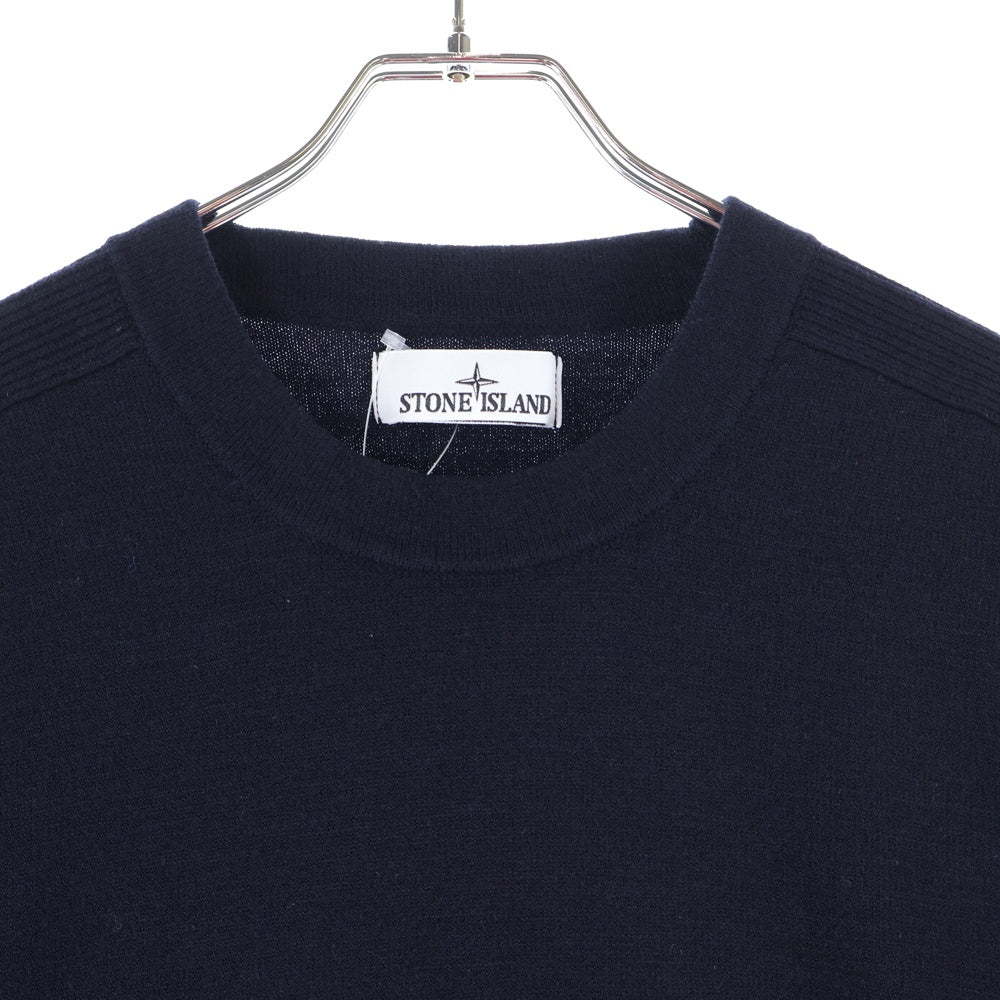 STONE ISLAND(ストーンアイランド) 24AW アームワッペン クルーネック 長袖セーター ニット ネイビー 8115526A1