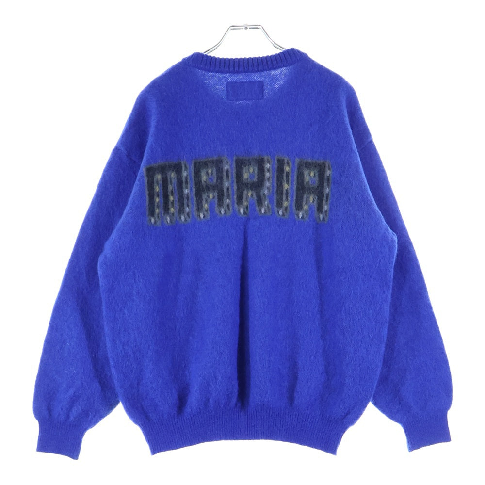 WACKO MARIA(ワコマリア) 23AW LOGO MOHAIR KNIT JACQUARD SWEATER ロゴ モヘア ニット 長袖ジャガードセーター ブルー 23FW-WMK-KN16