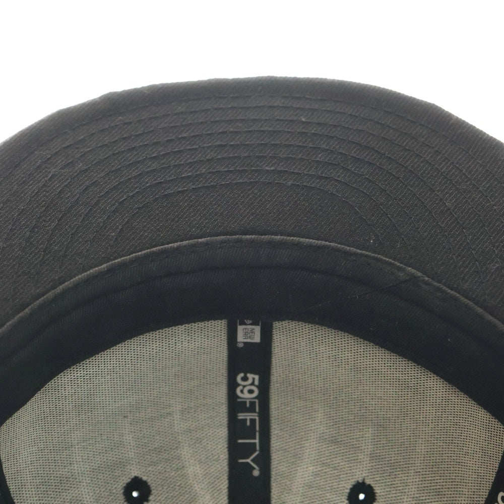 SUPREME(シュプリーム) 19SS ×NEW ERA Text Stripe Cap ニューエラ テキスト ストライプ柄 ベイスボールキャップ 帽子 ブラック