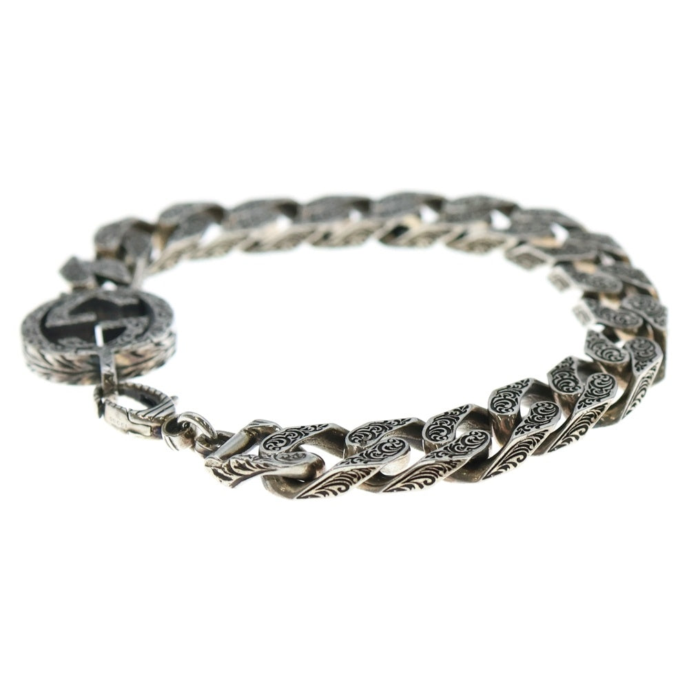 GUCCI(グッチ) インターロッキング アラベスク Gロゴ チェーンブレスレット シルバー