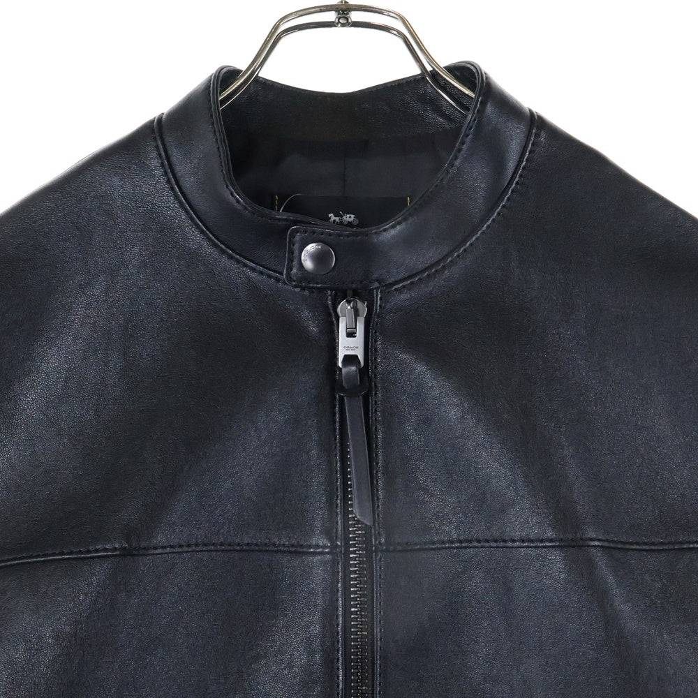 COACH(コーチ) シングル ラムレザージャケット ブラック F33779