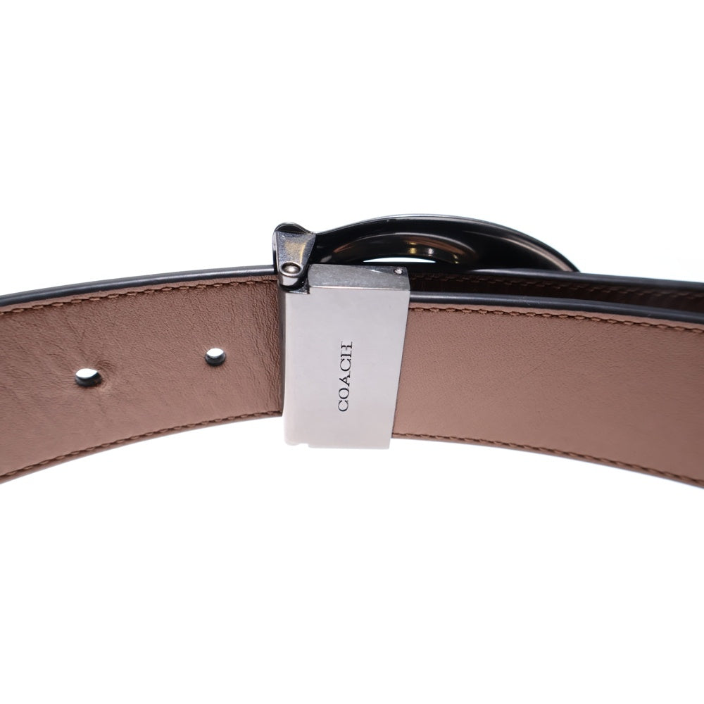 COACH(コーチ) Cロゴ バックルカットトゥ リバーシブル レザーベルト ブラック/ブラウン レディース