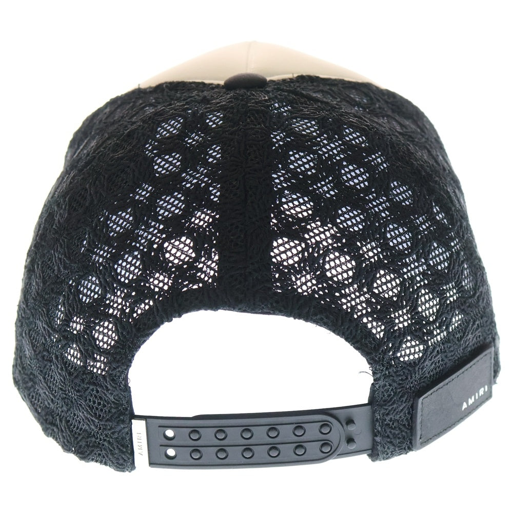 AMIRI(アミリ) MA TWO TONE TRUCKER HAT 刺繍ロゴ メッシュキャップ ブラック/ホワイト AMHATR1030
