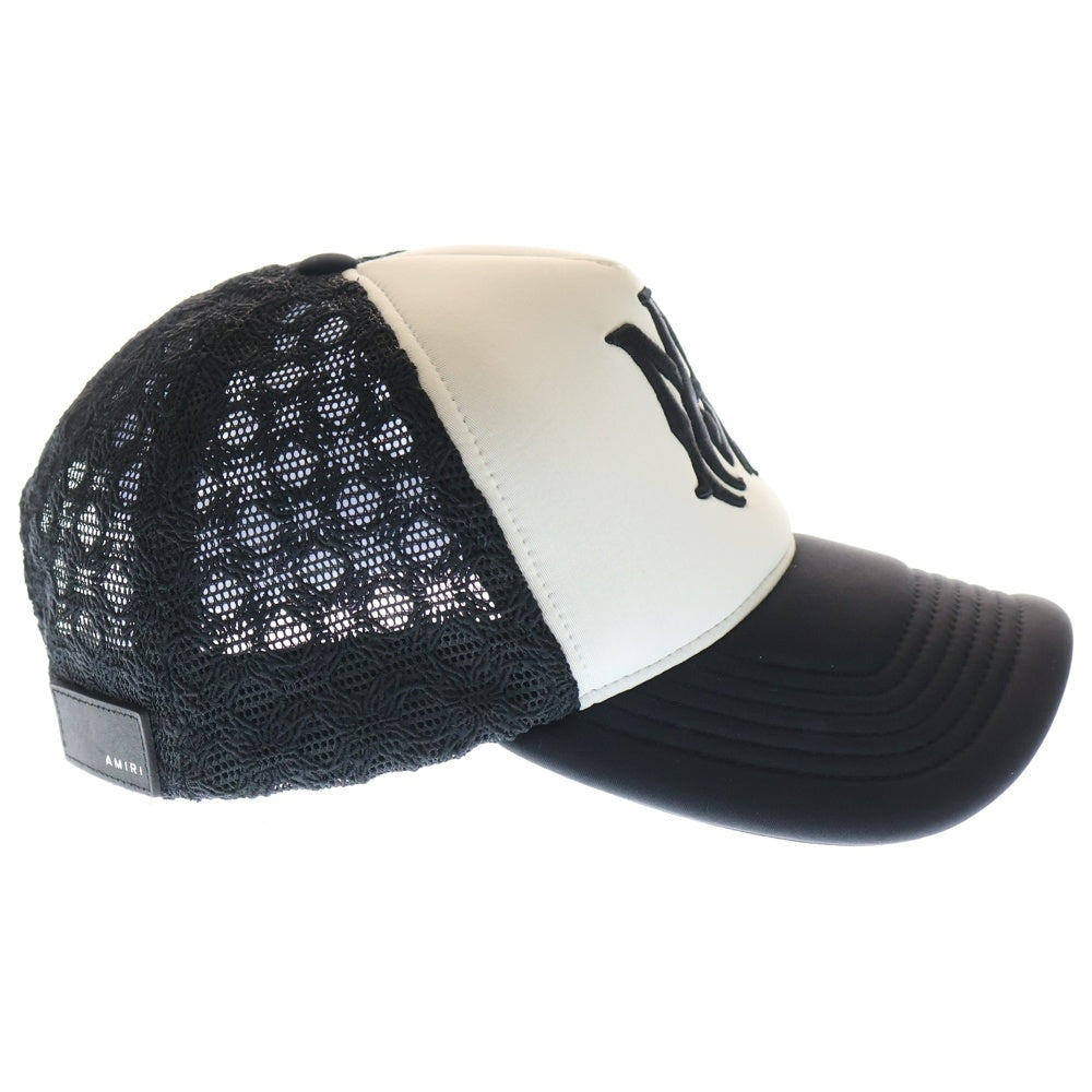 AMIRI(アミリ) MA TWO TONE TRUCKER HAT 刺繍ロゴ メッシュキャップ ブラック/ホワイト AMHATR1030