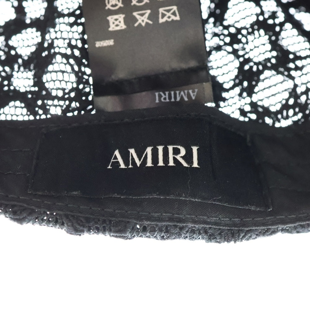 AMIRI(アミリ) MA TWO TONE TRUCKER HAT 刺繍ロゴ メッシュキャップ ブラック/ホワイト AMHATR1030