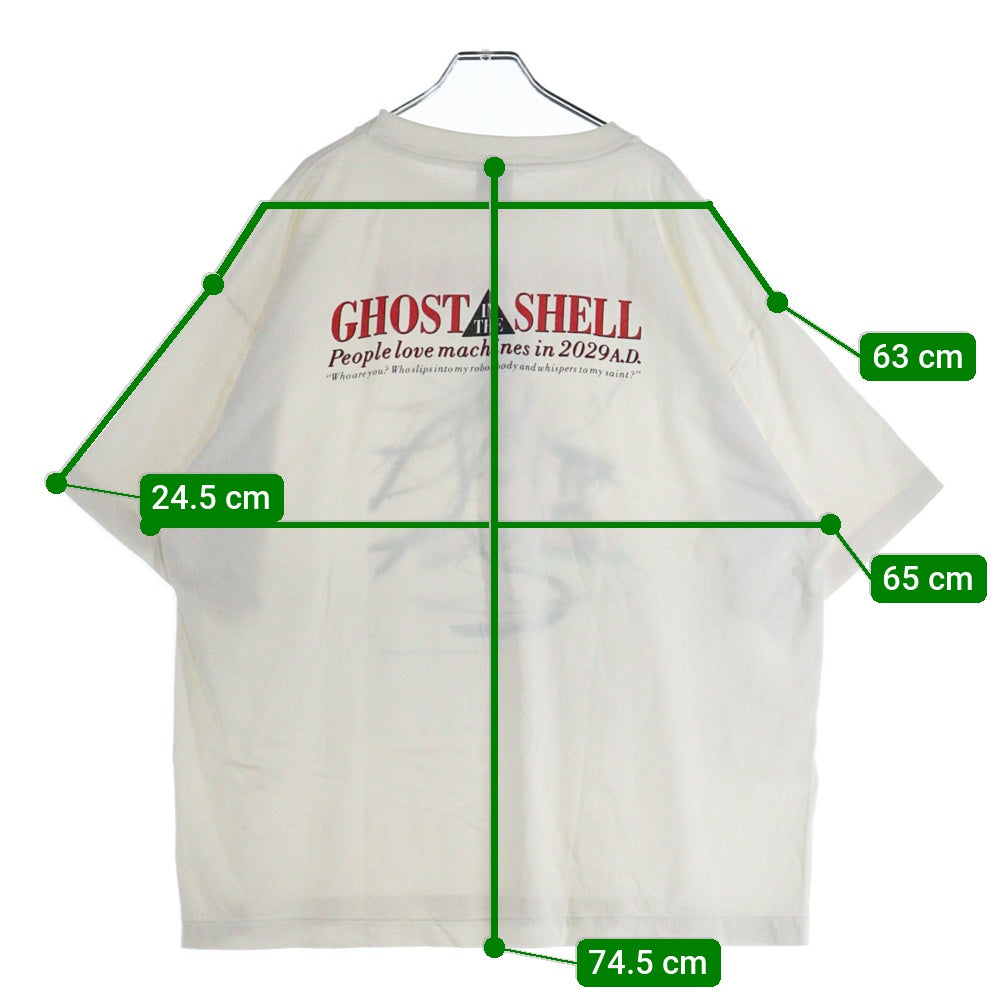 SAINT MICHAEL(セントマイケル) 24AW GITS GS_SS TEE 攻殻機動隊 ゴーストイン ザシェルプリント半袖Tシャツ カットソー ホワイト SM-YS1-0000-C32