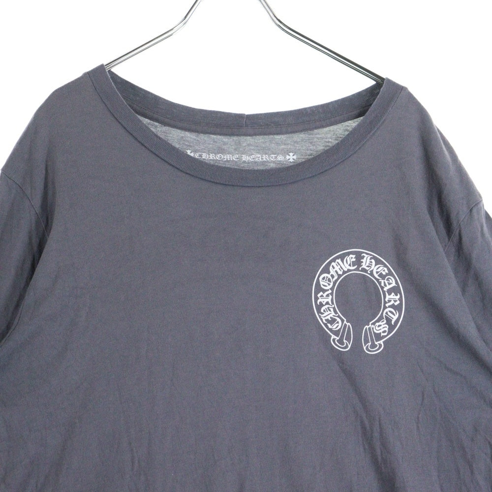 CHROME HEARTS(クロムハーツ) HORSESHOE T-SHIRT ホースシューロゴ Tバーバックプリント クルーネック半袖Tシャツカットソー グレー