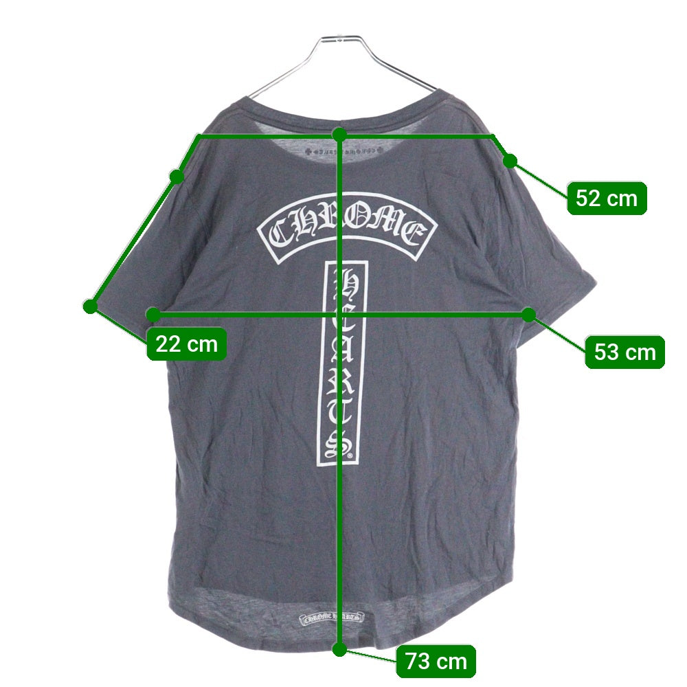 CHROME HEARTS(クロムハーツ) HORSESHOE T-SHIRT ホースシューロゴ Tバーバックプリント クルーネック半袖Tシャツカットソー グレー