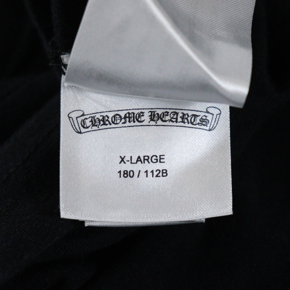 CHROME HEARTS(クロムハーツ) CH T-SHIRT スクロールラベルプリント クルーネック ポケット 半袖Tシャツ ブラック