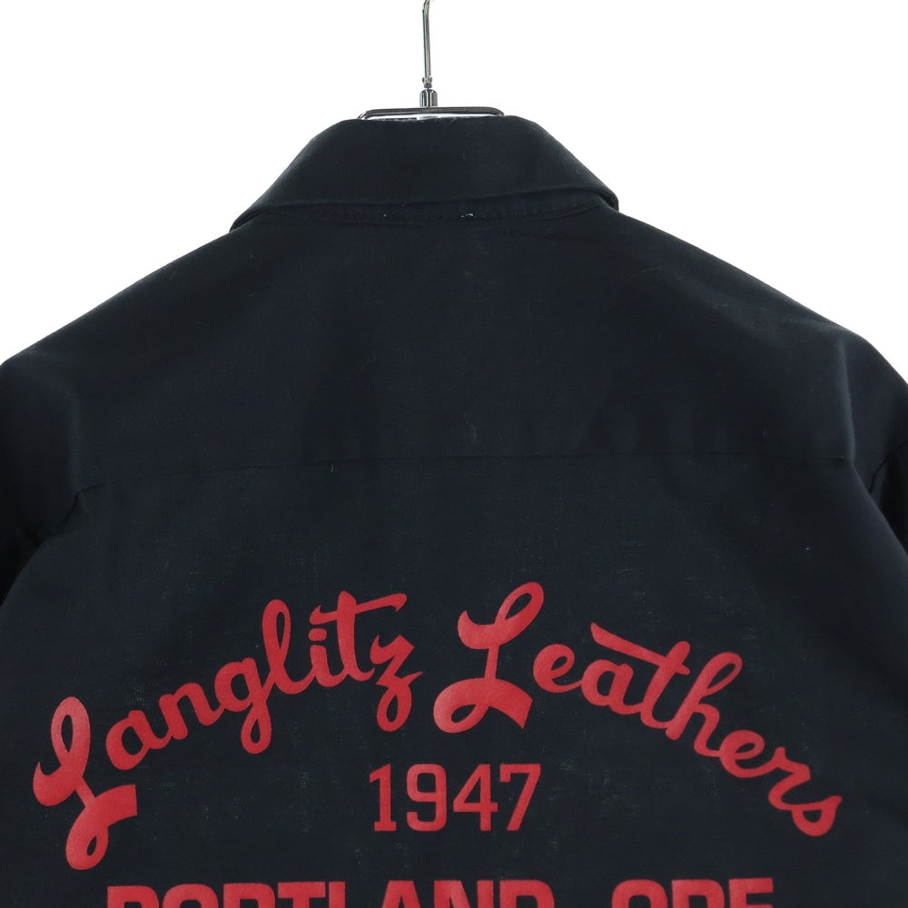 Langlitz Leathers(ラングリッツレザーズ) SPECIALISTS プリント 長袖シャツ ブラック