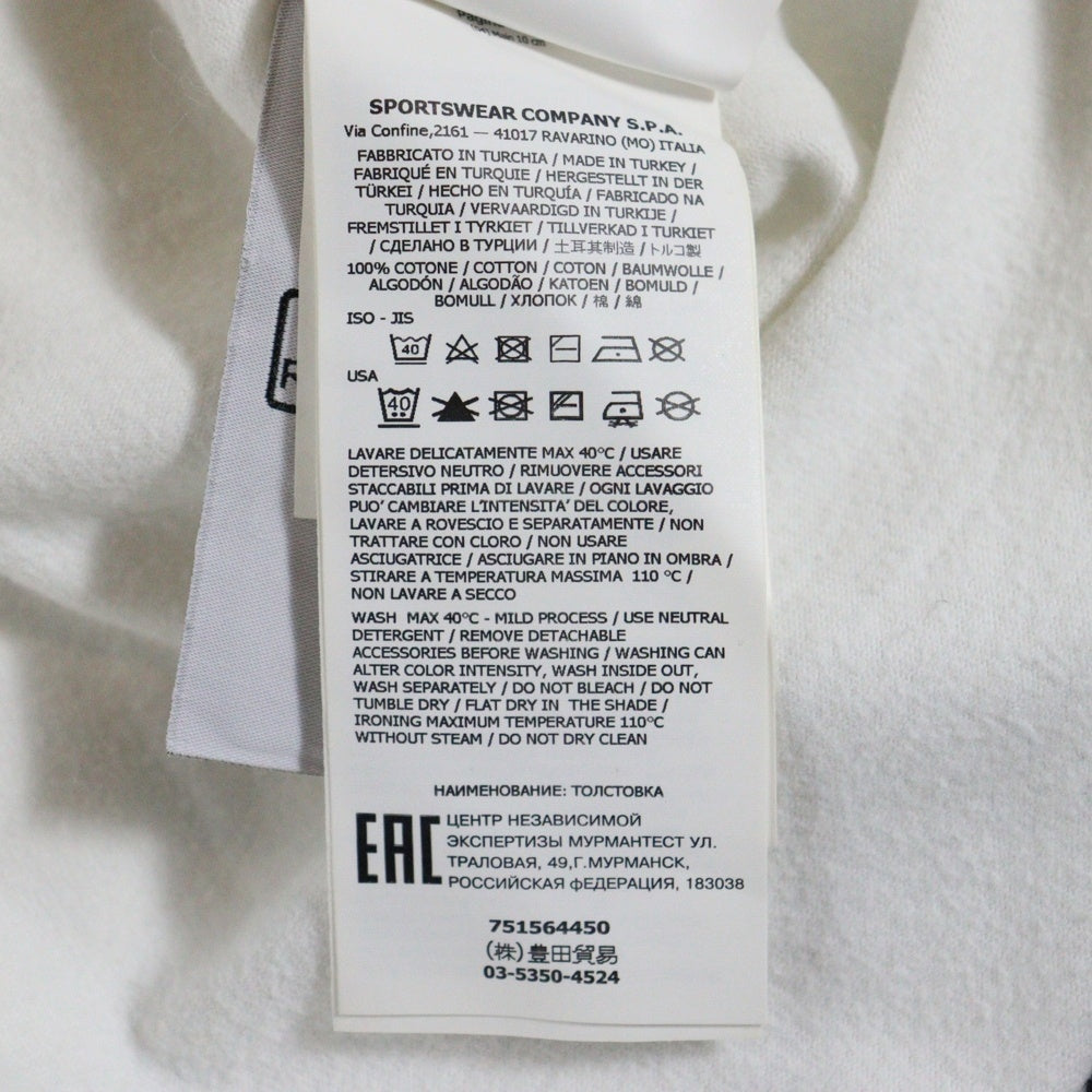 STONE ISLAND(ストーンアイランド) 21AW GAUZED COTTON 長袖Tシャツ 袖ロゴパッチ ホワイト 751564450