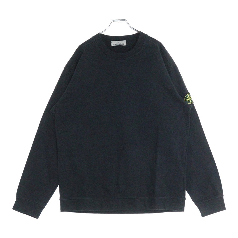 STONE ISLAND(ストーンアイランド) Crew Neck クルーネック 長袖Tシャツ 袖ロゴパッチ ブラック 771563750