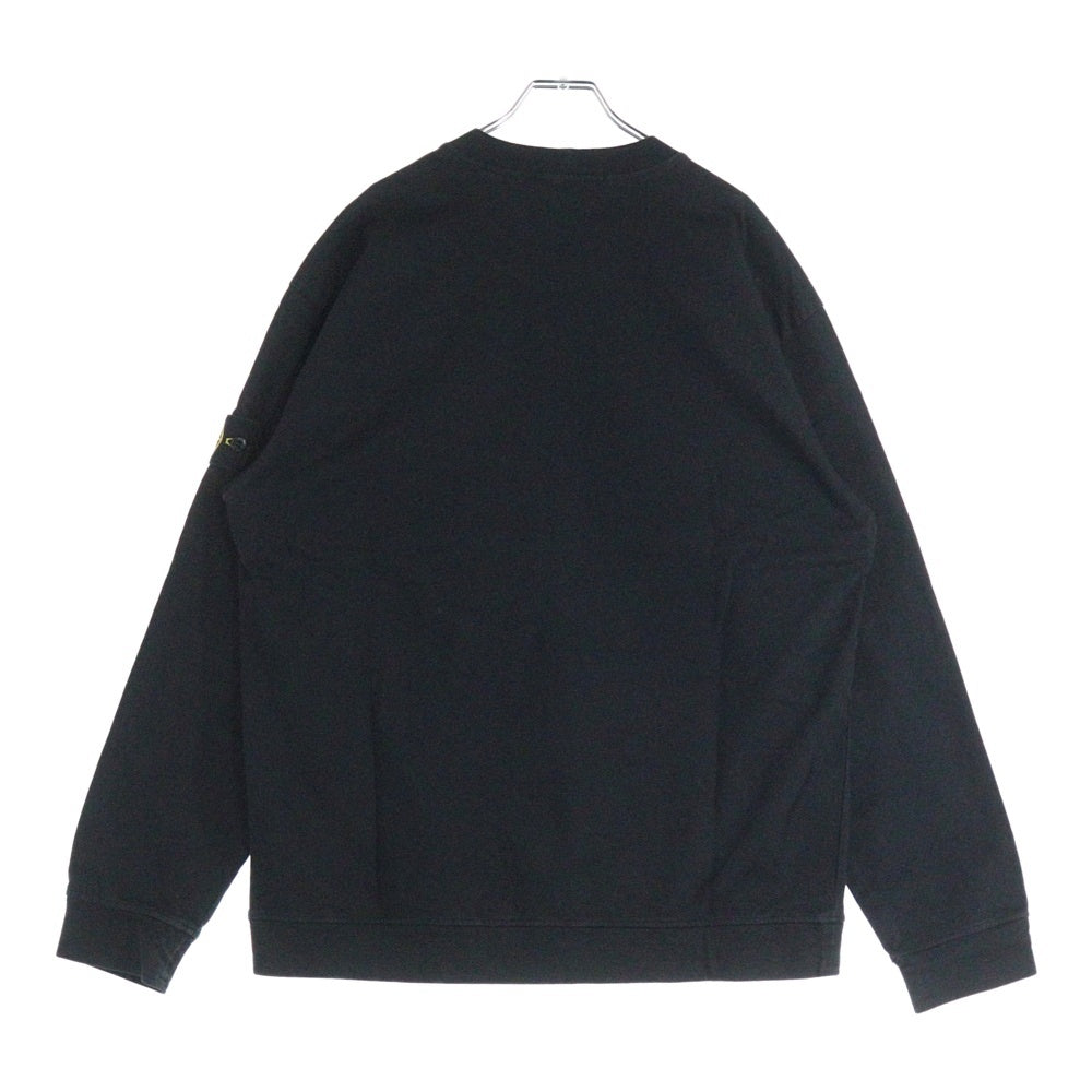STONE ISLAND(ストーンアイランド) Crew Neck クルーネック 長袖Tシャツ 袖ロゴパッチ ブラック 771563750