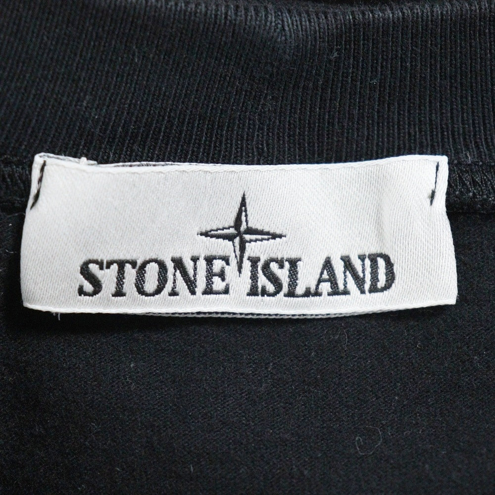 STONE ISLAND(ストーンアイランド) Crew Neck クルーネック 長袖Tシャツ 袖ロゴパッチ ブラック 771563750