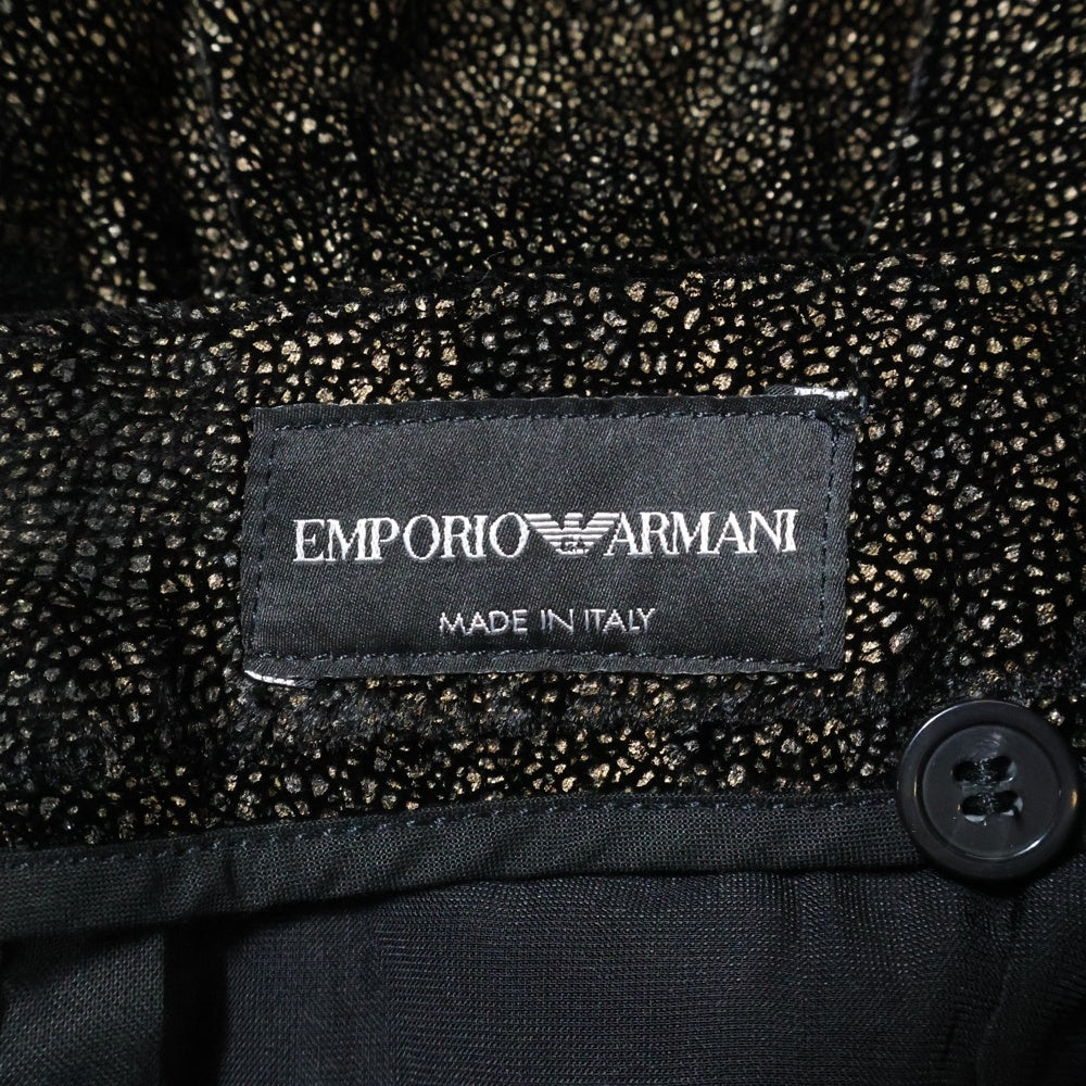 EMPORIO ARMANI(エンポリオアルマーニ) ベロアパンツ テーパード ブラック/ゴールド