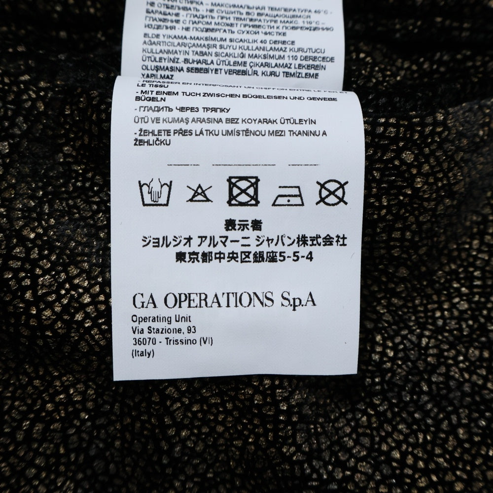 EMPORIO ARMANI(エンポリオアルマーニ) ベロアパンツ テーパード ブラック/ゴールド