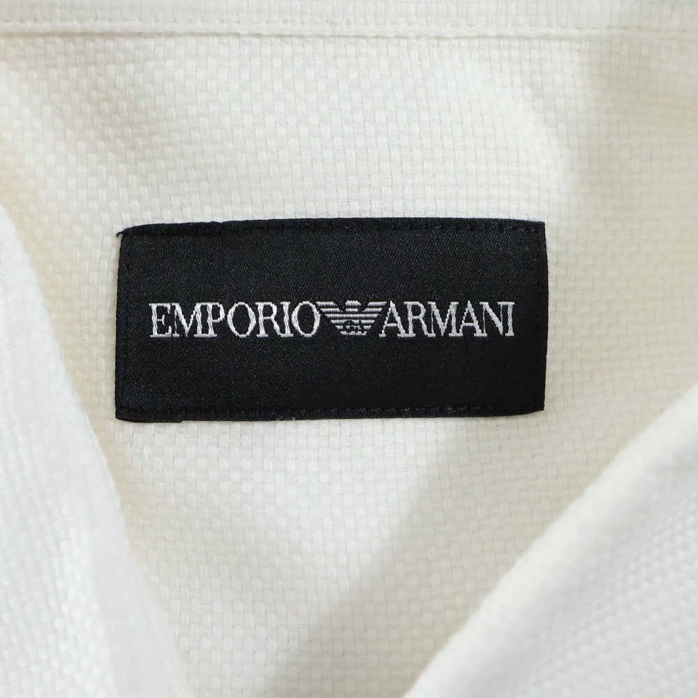 EMPORIO ARMANI(エンポリオアルマーニ) ロングスリーブ 長袖シャツ フロント刺繍ロゴ コットン ホワイト