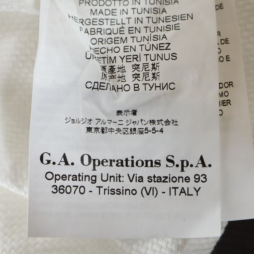 EMPORIO ARMANI(エンポリオアルマーニ) ロングスリーブ 長袖シャツ フロント刺繍ロゴ コットン ホワイト