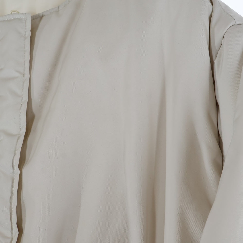 NO BRAND(ノーブランド) MERI SORONA中綿 ウエストドロストノーカラーコート ホワイト