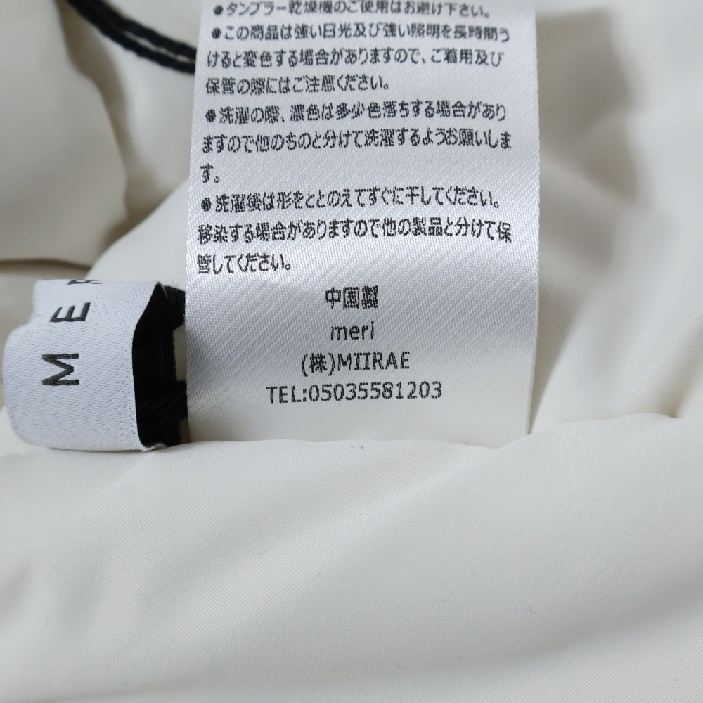 NO BRAND(ノーブランド) MERI SORONA中綿 ウエストドロストノーカラーコート ホワイト