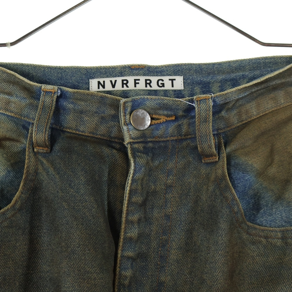 NVRFRGT(ネバーフォーゲット) STUDIOUS別注 3D TWISTED WIDE LEG JEANS OIL オイルコーティング ワイドレッグパンツ インディゴ/ブラウン EXST241P01A