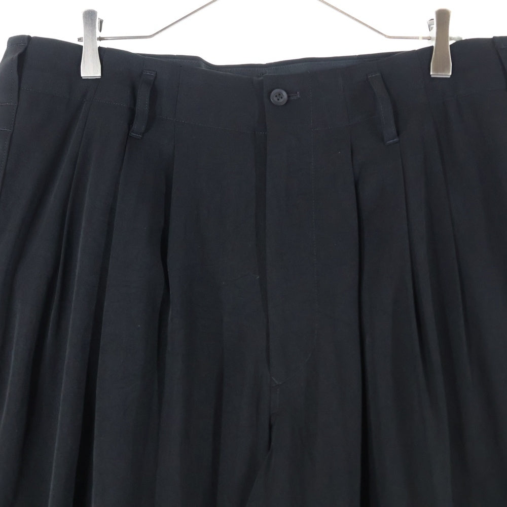 Yohji Yamamoto POUR HOMME(ヨウジヤマモト プールオム) 24SS TUXED SIDE TAPED PANTS タキシード サイド テーパードパンツ ブラック HS-P49-500