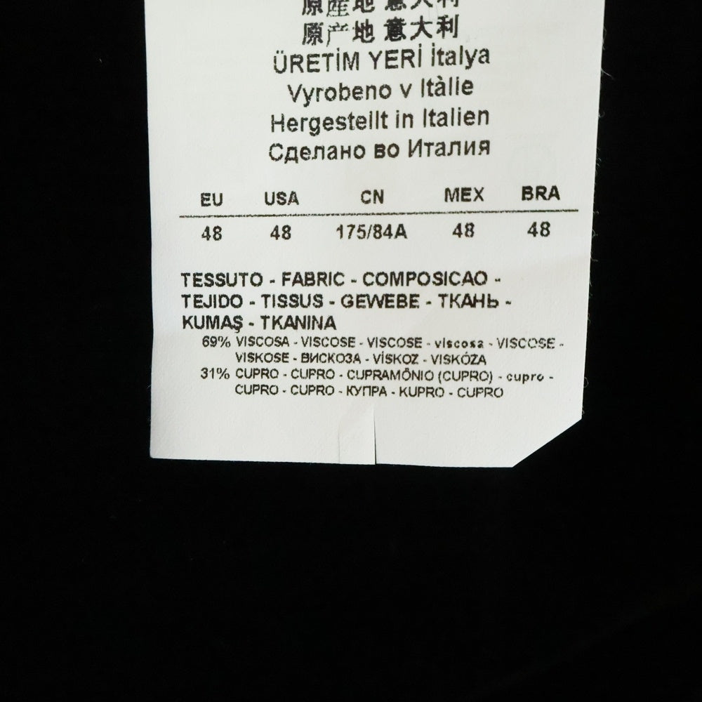 EMPORIO ARMANI(エンポリオアルマーニ) Burgundy Velvet Viscose Blend Zip Fly Dress Pants ジップフライ ドレスパンツ ベロア ブラック 11P290 11397