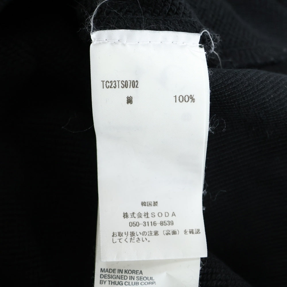 THUG CLUB(サグクラブ) ARMOR HOODIE TC23TS0702 ロゴスウェット プルオーバーパーカー ブラック