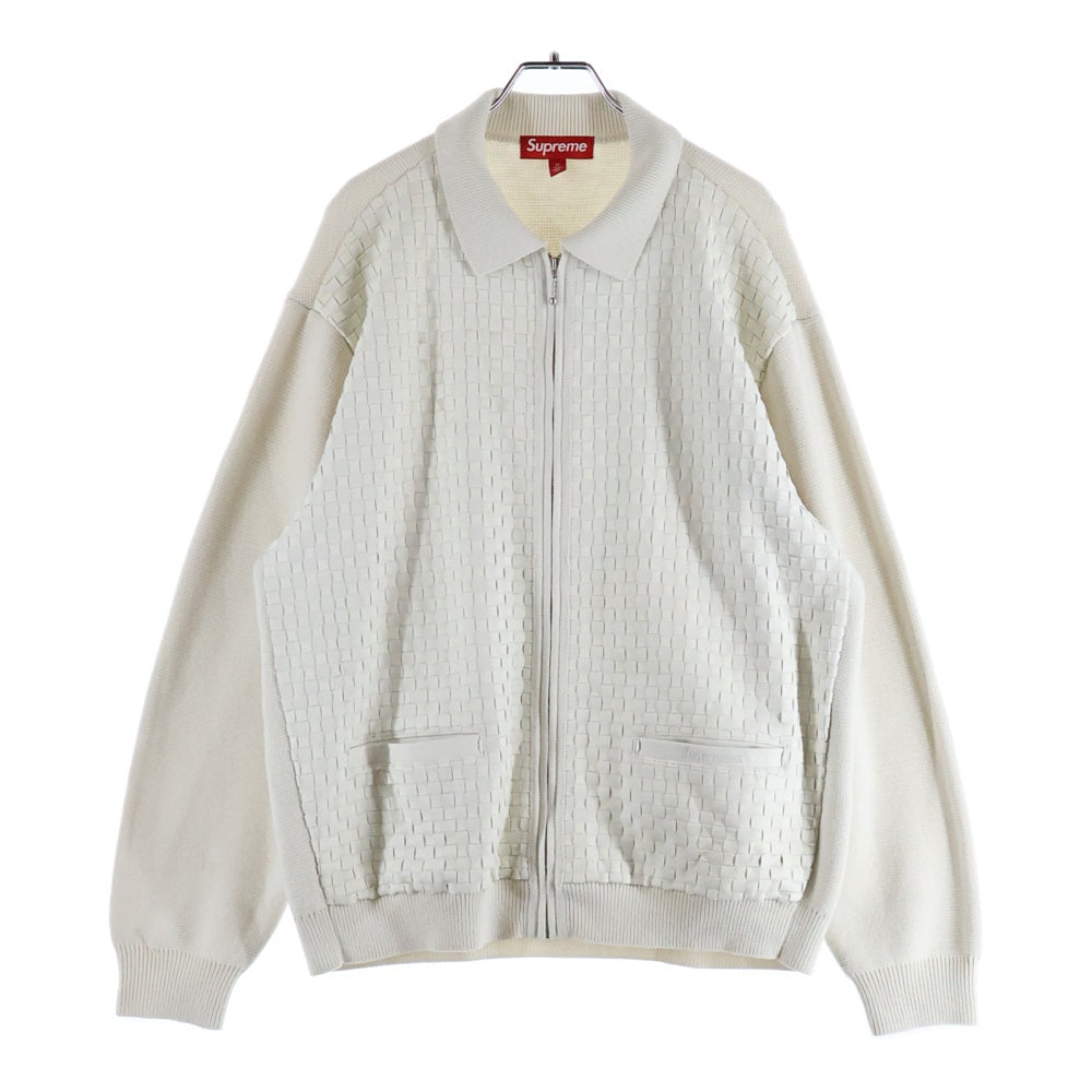 SUPREME(シュプリーム) 24AW Woven Leather Zip Up Cardigan ウーブン 