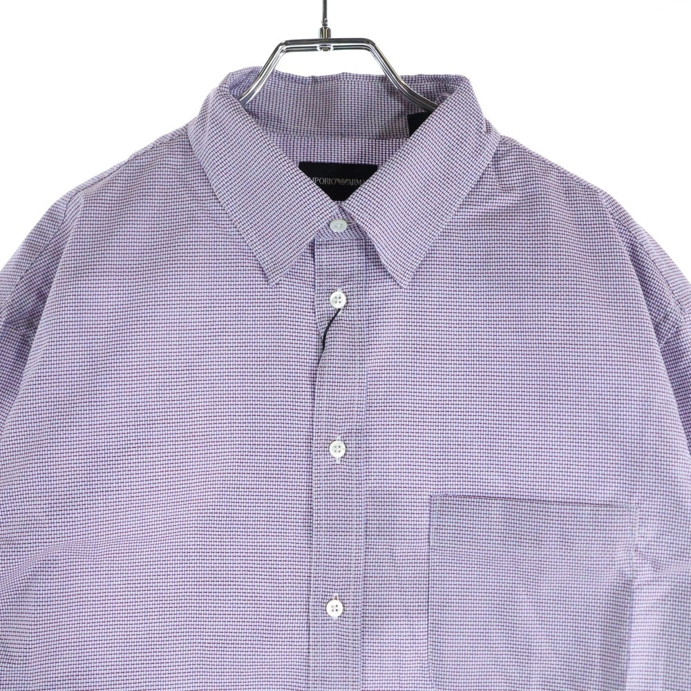 EMPORIO ARMANI(エンポリオアルマーニ) Modern Fit 長袖チェックシャツ コットン パープル