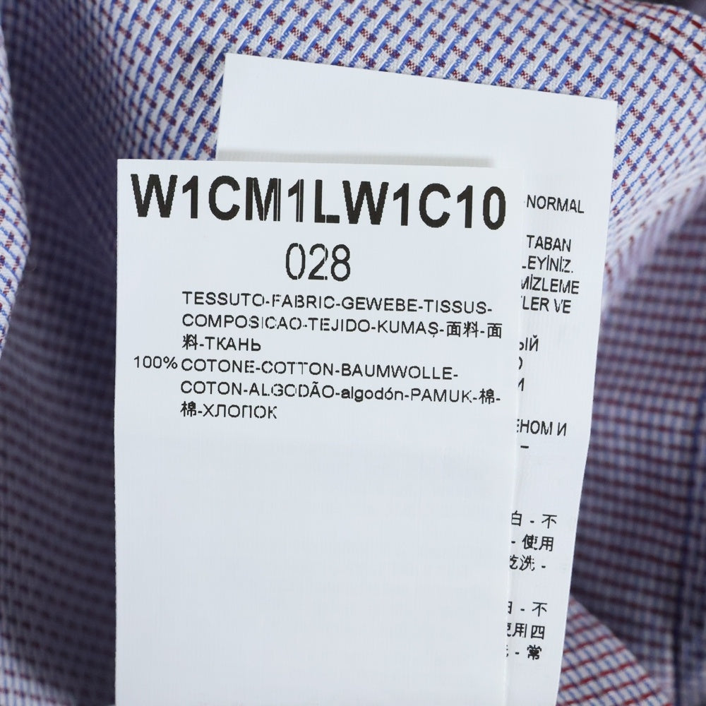 EMPORIO ARMANI(エンポリオアルマーニ) Modern Fit 長袖チェックシャツ コットン パープル