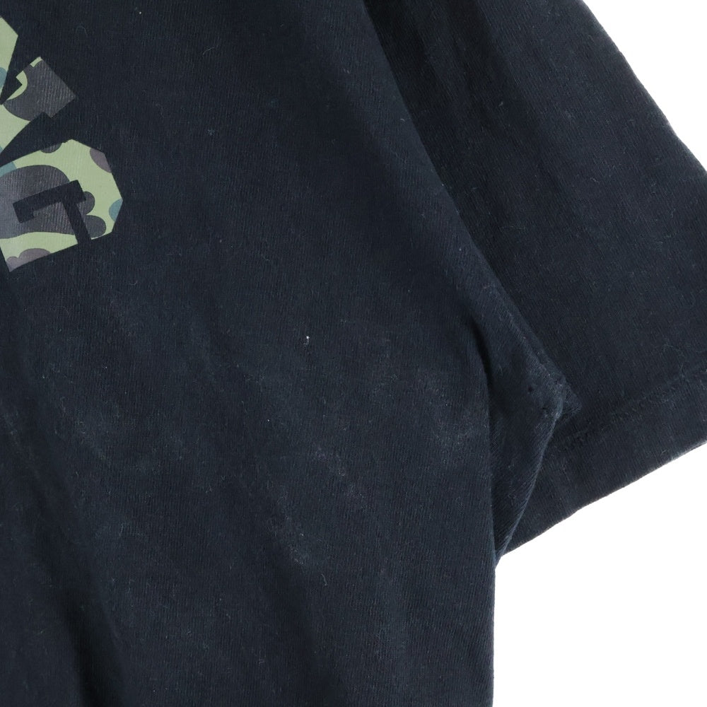 A BATHING APE(アベイシングエイプ) CAMO COLLEGE TEE カモ柄 カレッジ 半袖Tシャツ カットソー ブラック 001TEL301012M