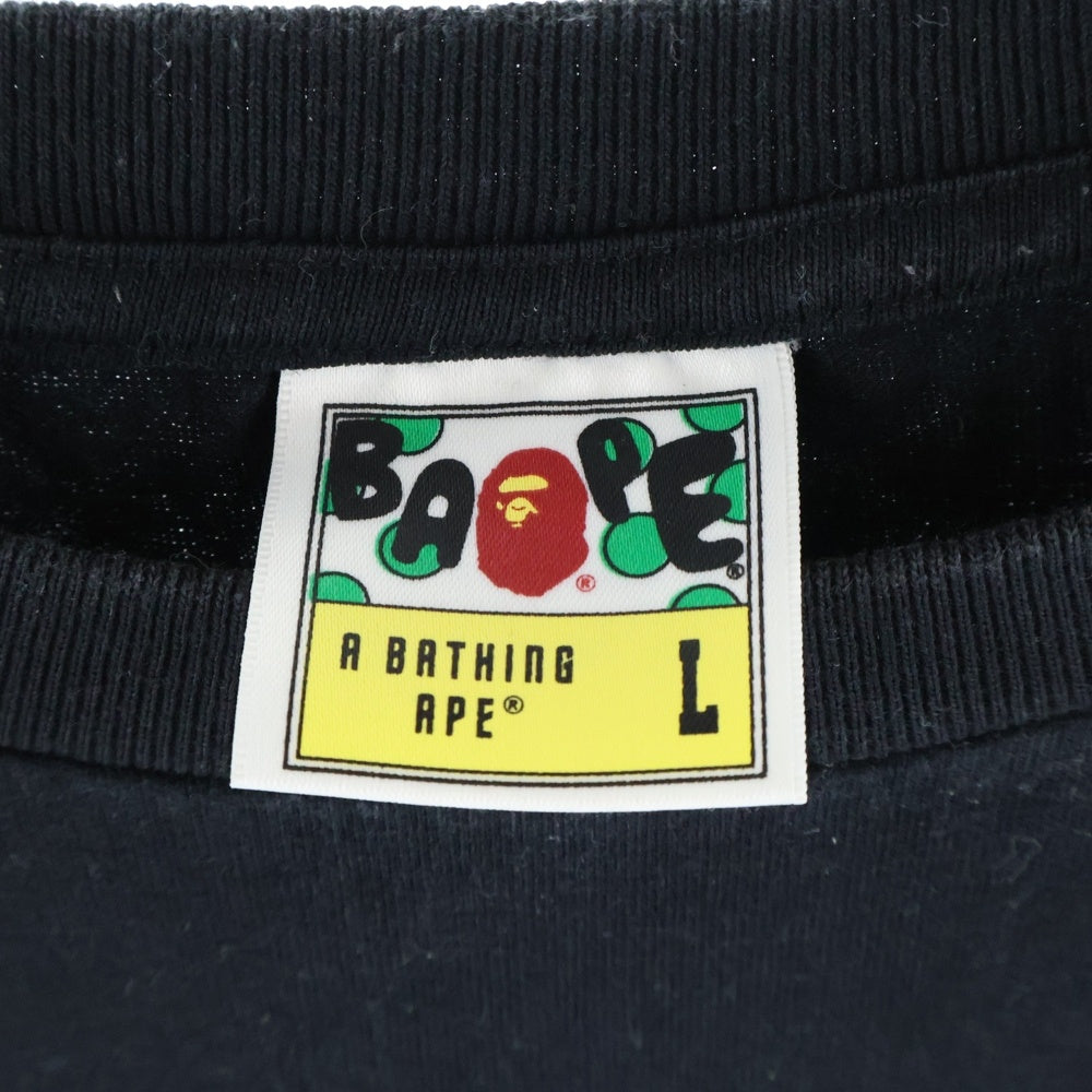 A BATHING APE(アベイシングエイプ) CAMO COLLEGE TEE カモ柄 カレッジ 半袖Tシャツ カットソー ブラック 001TEL301012M