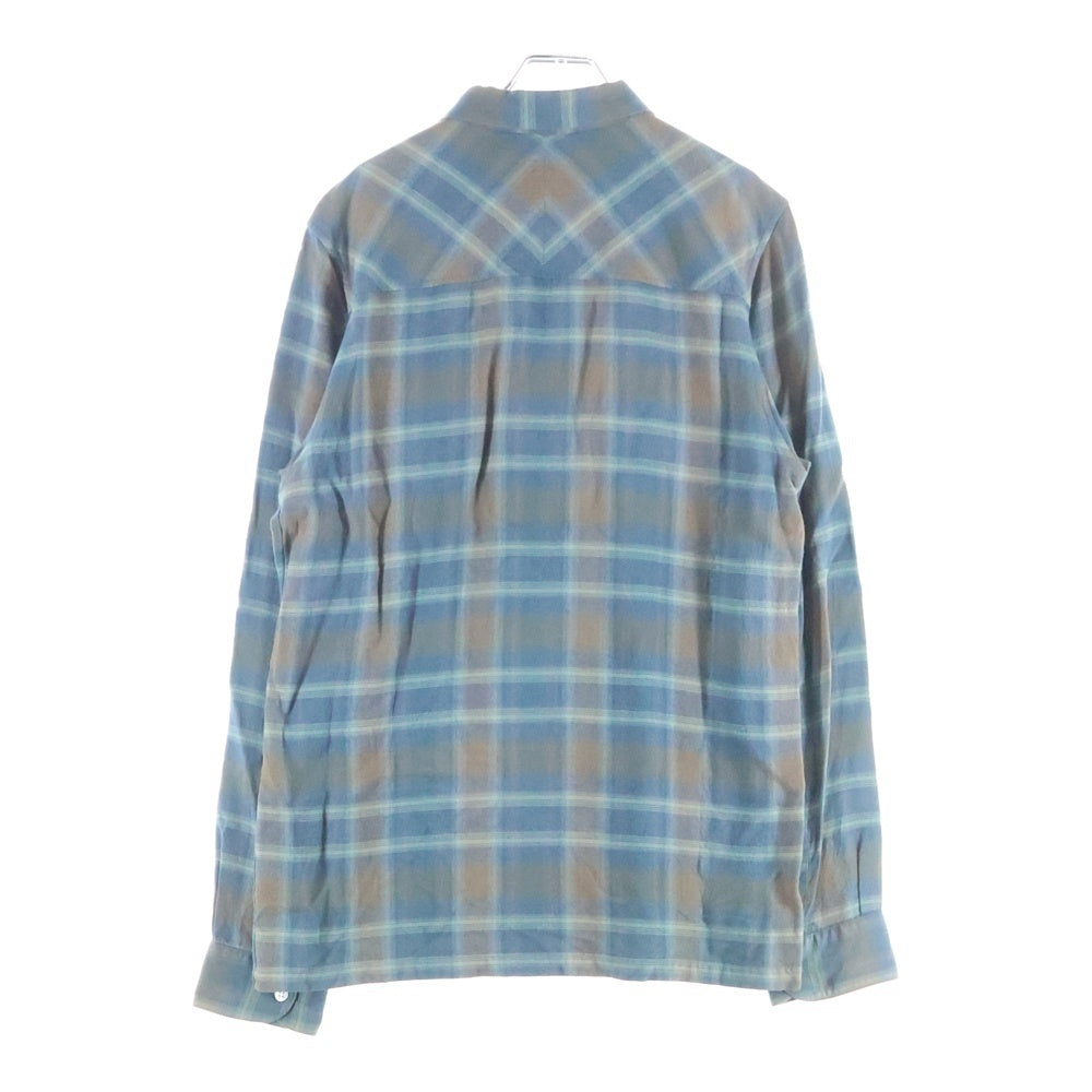 WTAPS(ダブルタップス) VATOS L/S レーヨン オンブレチェック 長袖シャツ ブルー/ブラウン 101GWDT-SHM02
